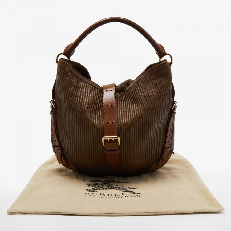 Pre Owned Burberry Brown Quilted Leather Dunloe Hobo