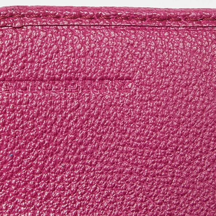 Pre Owned Burberry Pink Leather Flap Continental Wallet