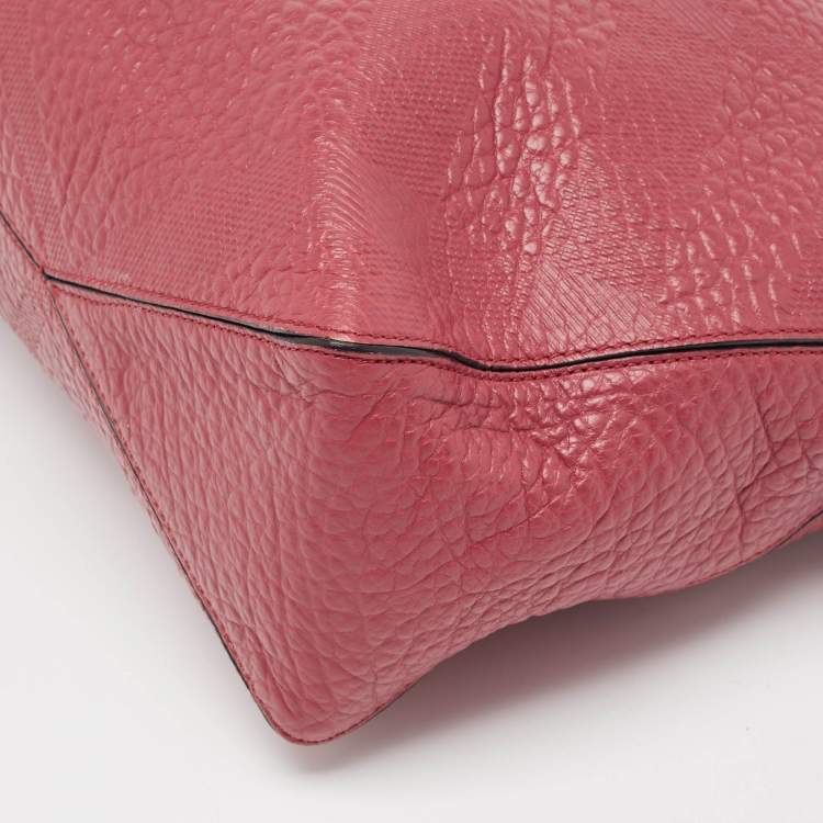 Pre Owned Burberry Red Leather Medium Dewsbury Tote 