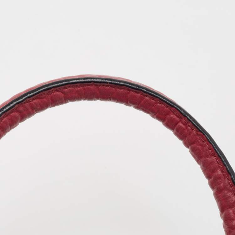 Pre Owned Burberry Red Leather Medium Dewsbury Tote 