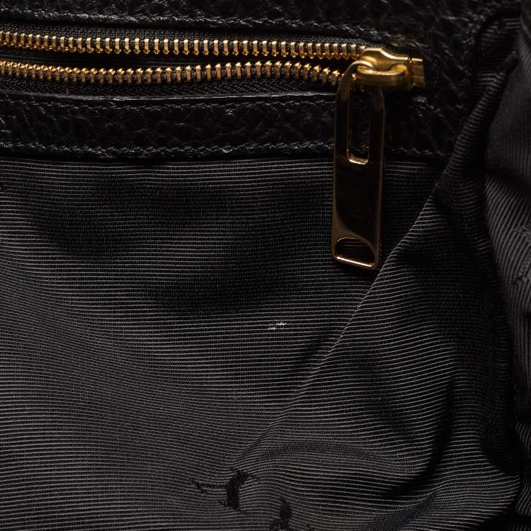 Pre Owned Burberry Black Grain Leather Woodbury Tote