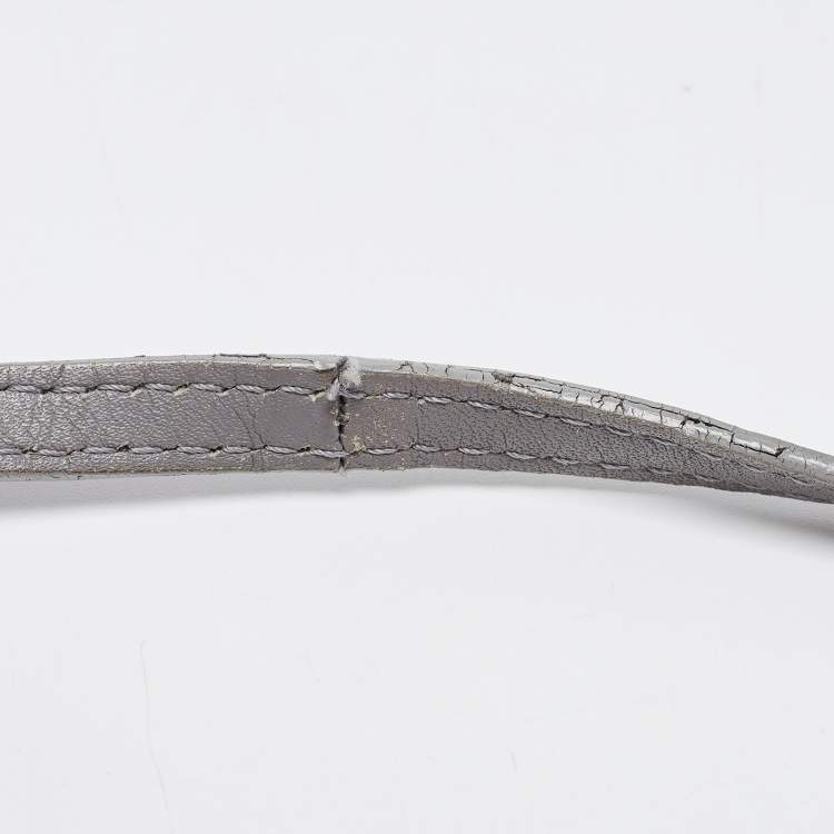 Pre Owned Burberry Dark Grey Leather Small Macken Crossbody Bag