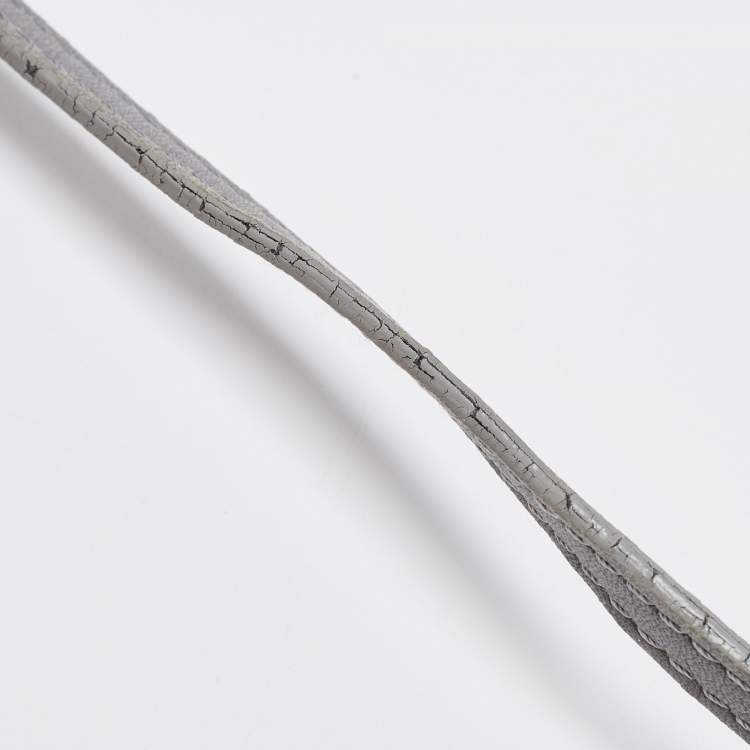 Pre Owned Burberry Dark Grey Leather Small Macken Crossbody Bag