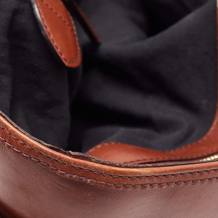 Pre Owned Burberry Brown House Check Fabric and Leather Medium Bridle Lynher Tote