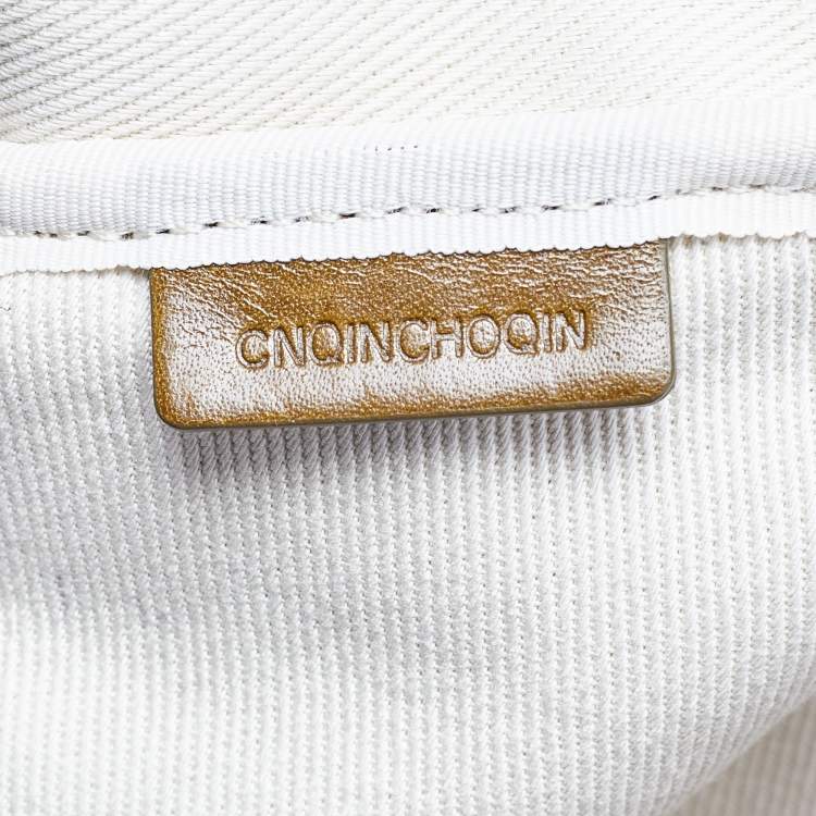 Pre Owned Burberry Green/Brown Check Canvas and Leather Canterbury Tote