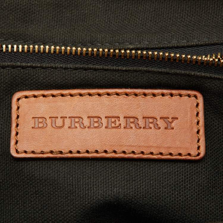 Pre Owned Burberry Beige/Brown House Check Fabric and Leather Orchard Bowler Bag