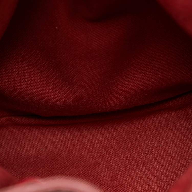 Pre Owned Burberry Red./Beige Haymarket Check Canvas and Leather Medium Golderton Tote