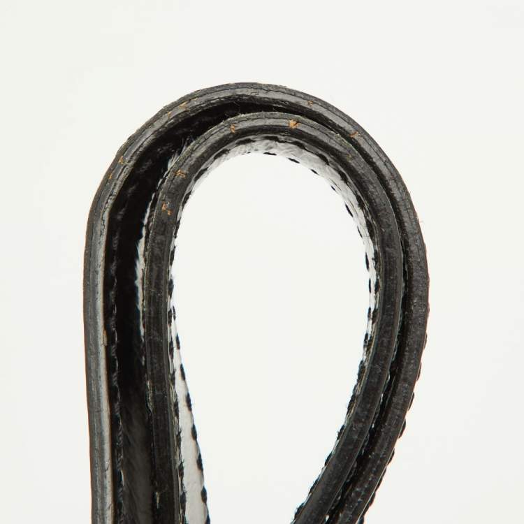 Pre Owned Burberry Beige/Black Nova Check Coated Canvas and Patent Leather Warrior Tote