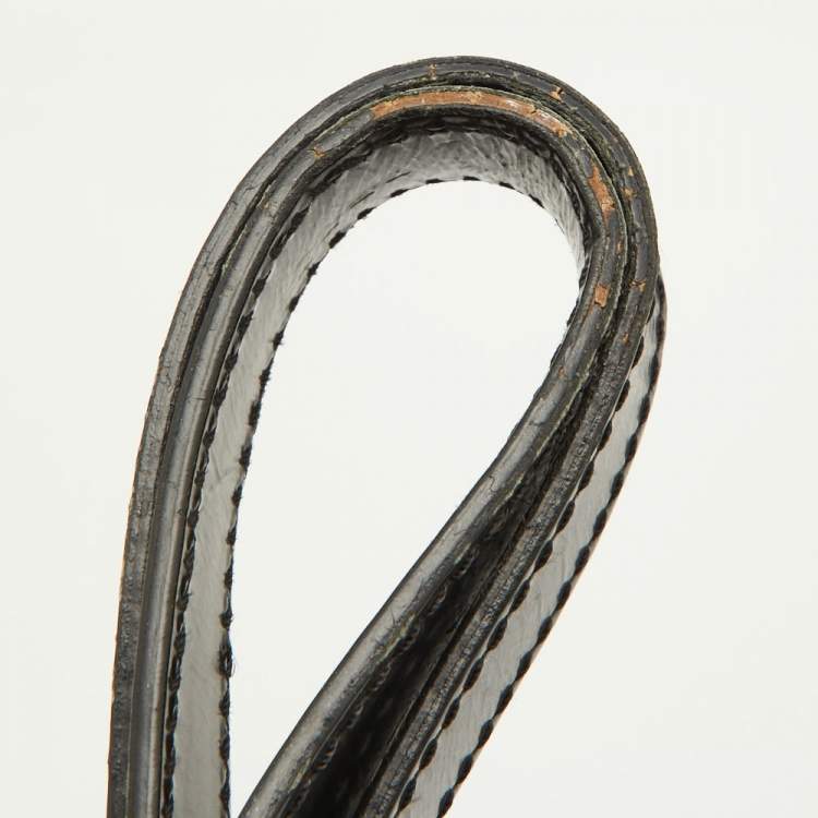 Pre Owned Burberry Beige/Black Nova Check Coated Canvas and Patent Leather Warrior Tote