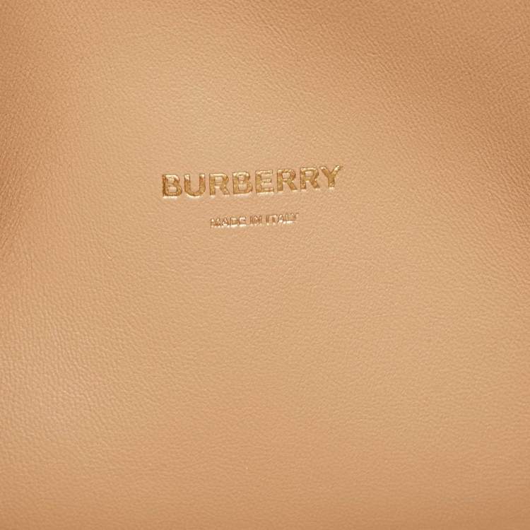 Pre Owned Burberry Beige Satin Studded Olympia Clutch