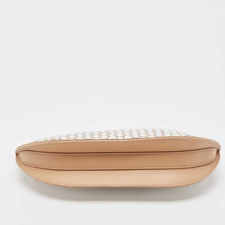 Pre Owned Burberry Beige Satin Studded Olympia Clutch