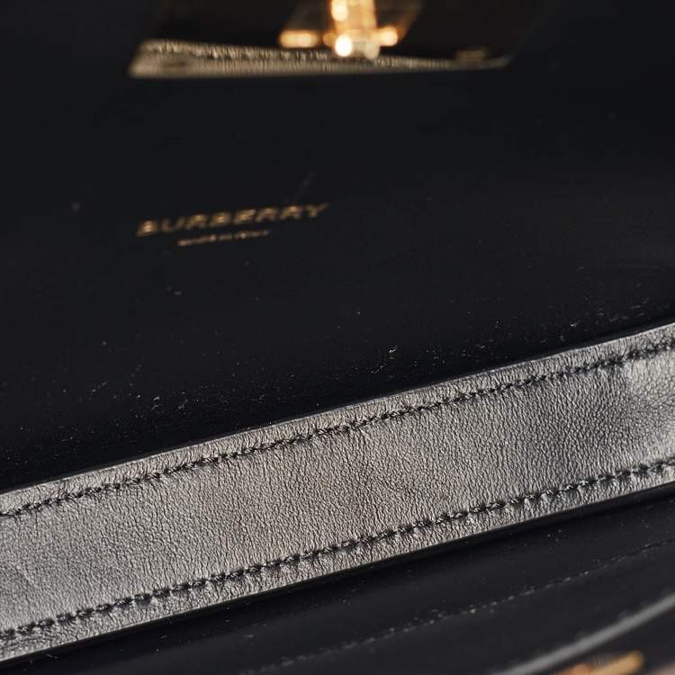 Pre Owned Burberry Bronze Leather Studded Olympia Clutch