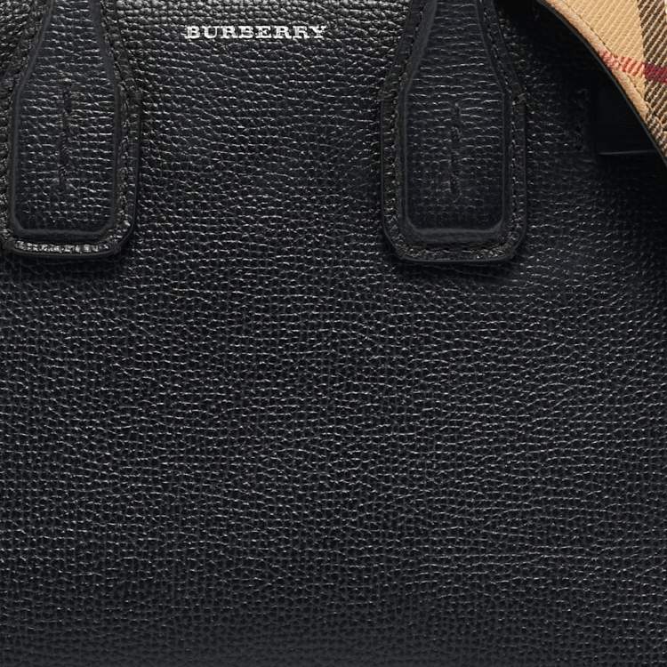 Pre Owned Burberry Black Leather Baby Banner Tote