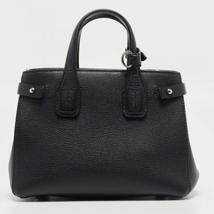 Pre Owned Burberry Black Leather Baby Banner Tote