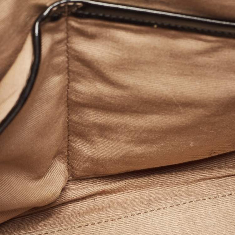 Pre Owned Burberry Beige/Black Nova Check PVC and Patent Leather Chester Boston Bag