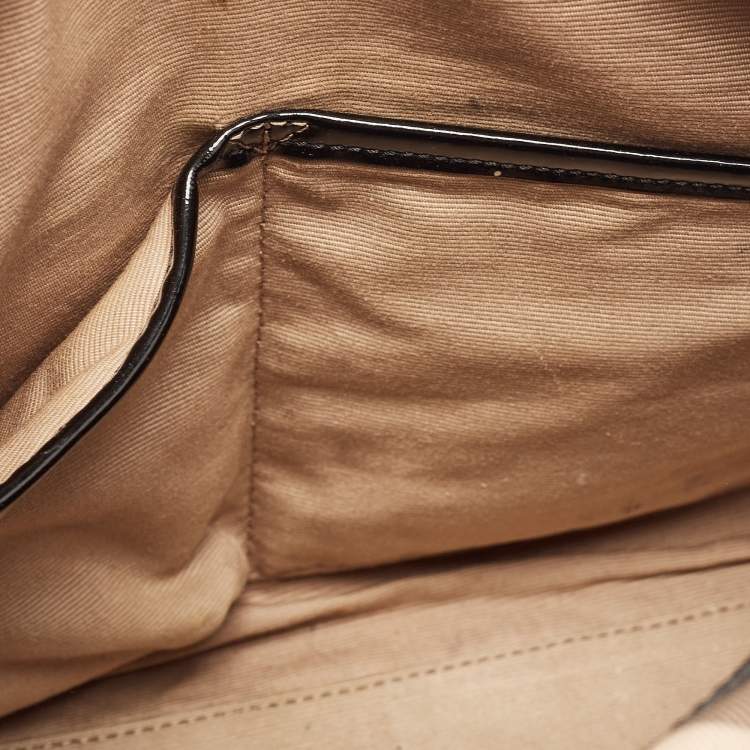 Pre Owned Burberry Beige/Black Nova Check PVC and Patent Leather Chester Boston Bag