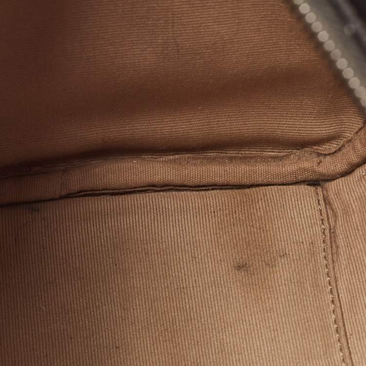 Pre Owned Burberry Beige/Black Nova Check PVC and Patent Leather Chester Boston Bag