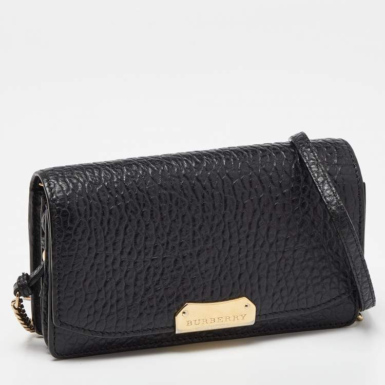 Pre Owned Burberry Black Leather Madison Crossbody Bag