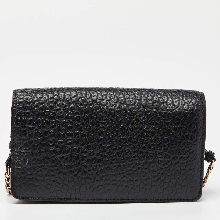 Pre Owned Burberry Black Leather Madison Crossbody Bag