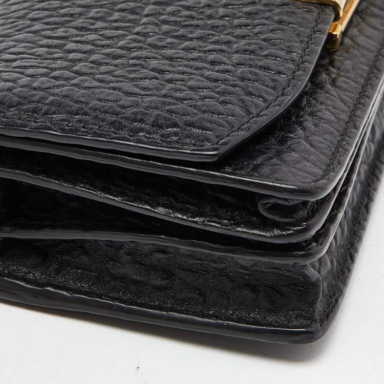 Pre Owned Burberry Black Leather Madison Crossbody Bag