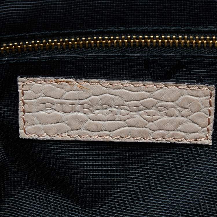 Pre Owned Burberry Beige Leather Medium Dewsbury Tote 