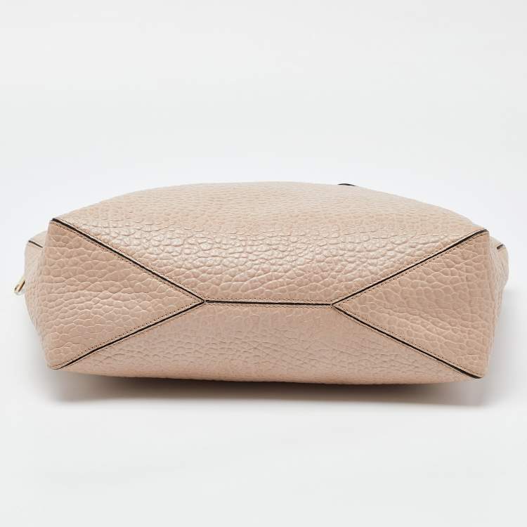 Pre Owned Burberry Beige Leather Medium Dewsbury Tote 