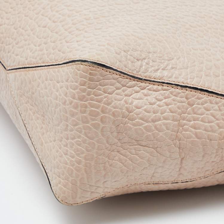 Pre Owned Burberry Beige Leather Medium Dewsbury Tote 