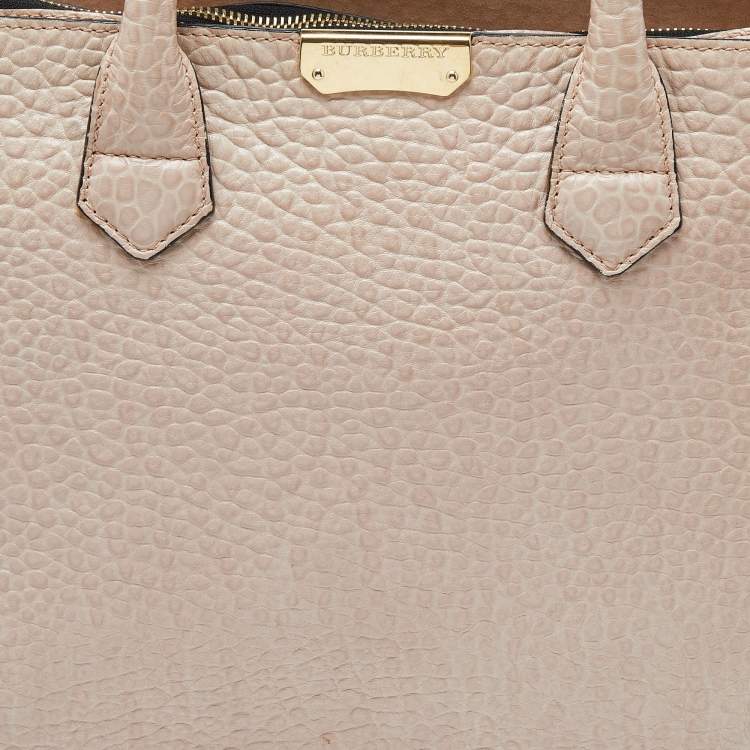 Pre Owned Burberry Beige Leather Medium Dewsbury Tote 