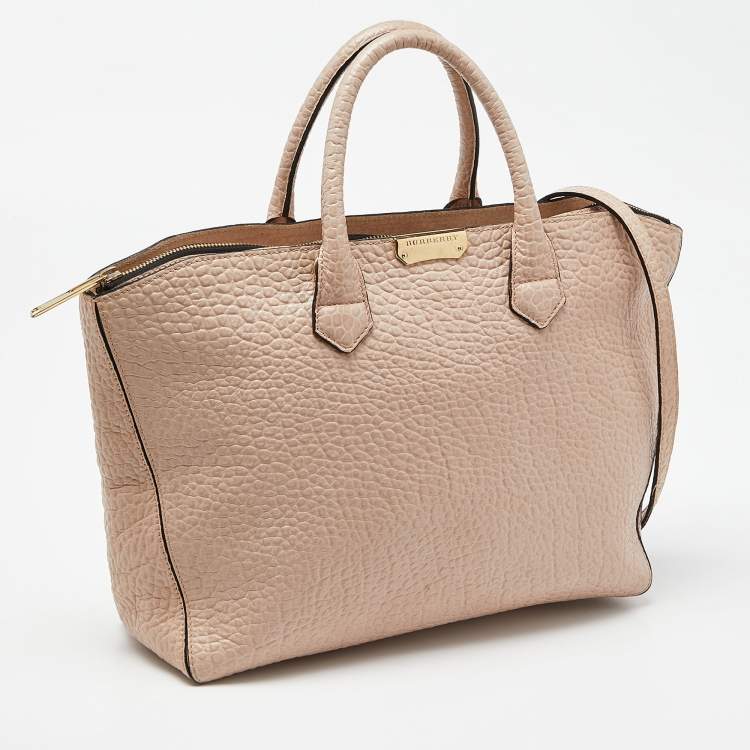 Pre Owned Burberry Beige Leather Medium Dewsbury Tote 