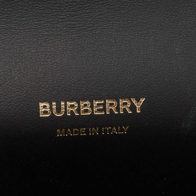 Pre Owned Burberry Black Leather TB Elongated Chain Bag
