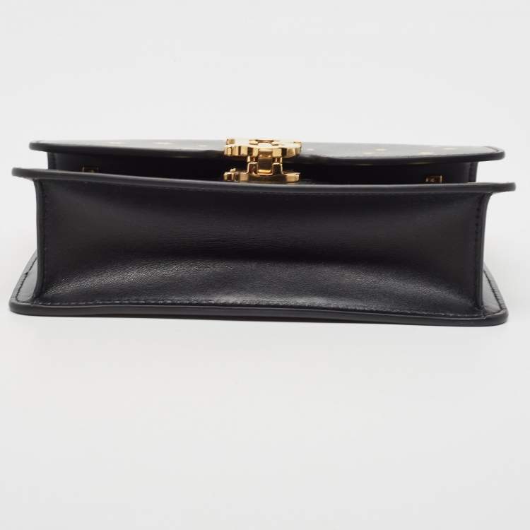 Pre Owned Burberry Black Leather TB Elongated Chain Bag