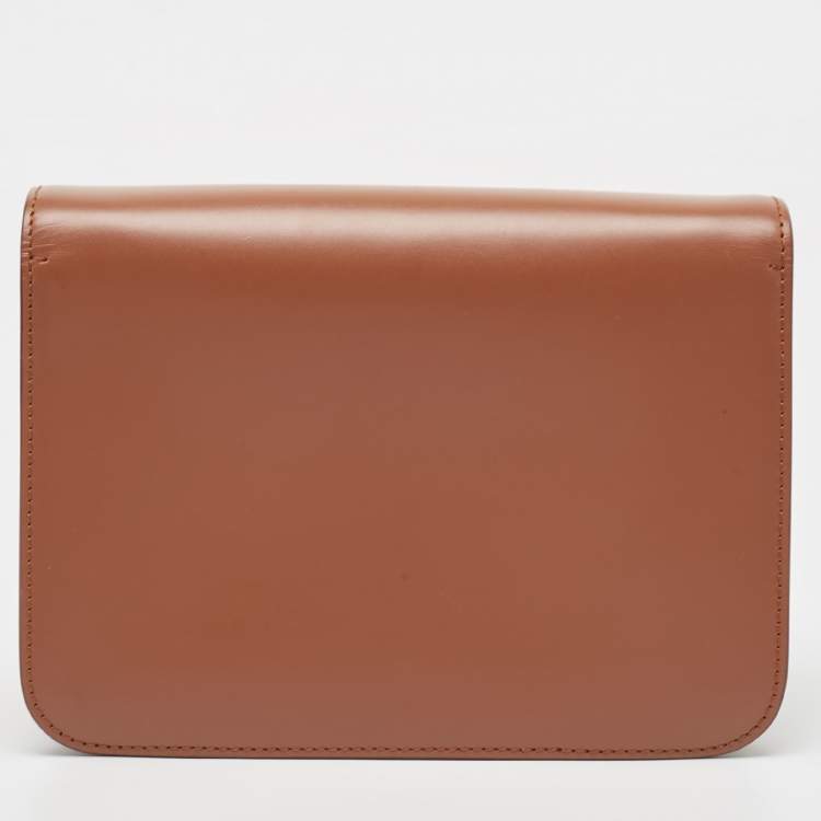 Pre Owned Burberry Brown Leather Small TB Shoulder Bag