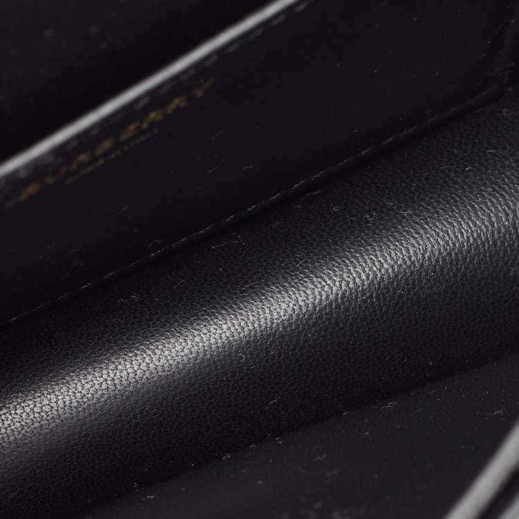 Pre Owned Burberry Black Leather Mini TB Shoulder Bag