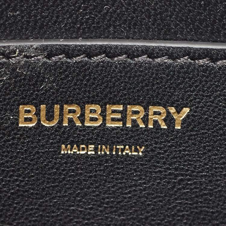 Pre Owned Burberry Black Leather Mini TB Shoulder Bag