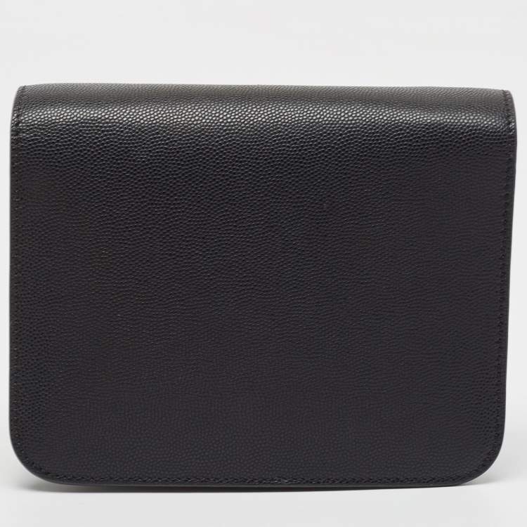 Pre Owned Burberry Black Leather Mini TB Shoulder Bag