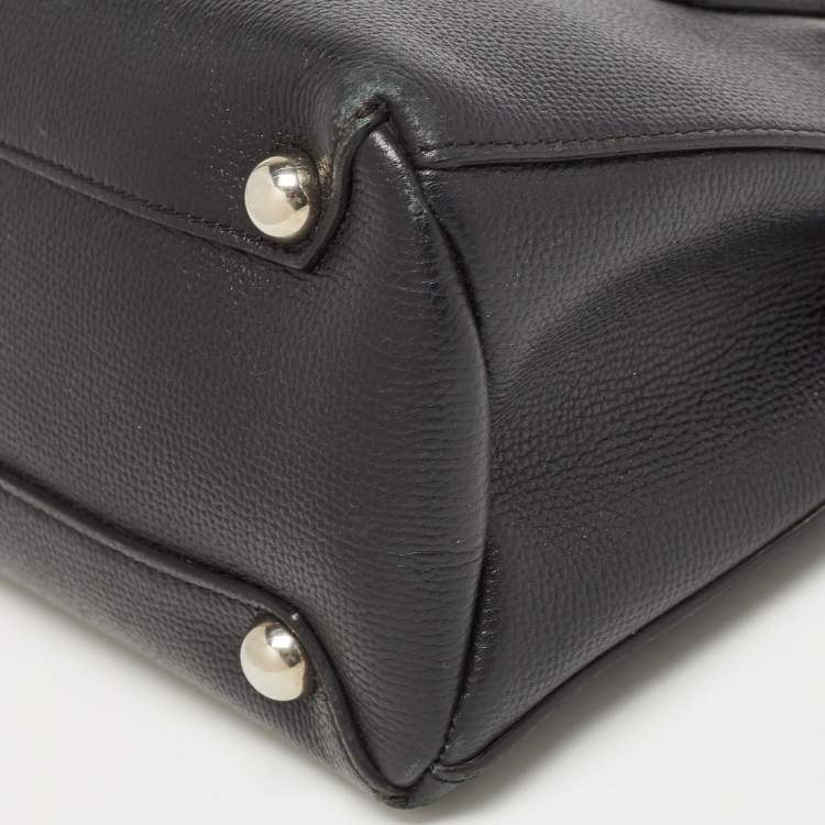 Pre Owned Burberry Black Leather Baby Derby Banner Tote