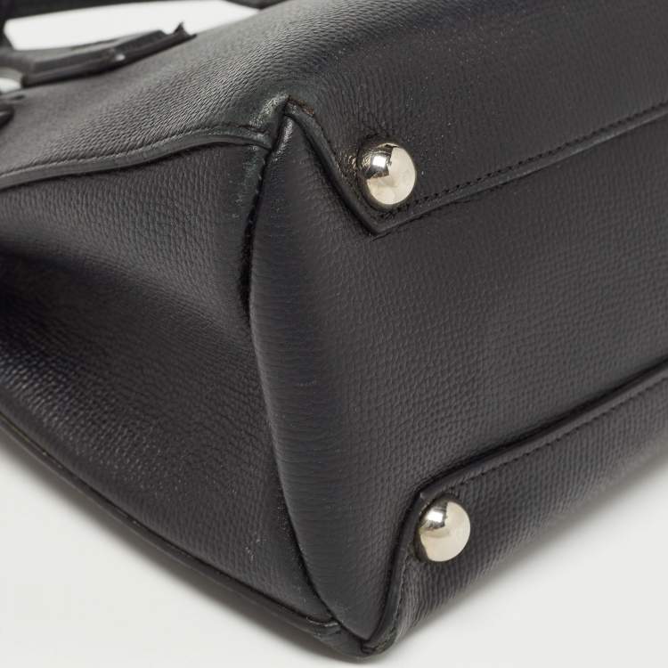Pre Owned Burberry Black Leather Baby Derby Banner Tote