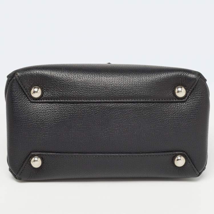 Pre Owned Burberry Black Leather Baby Derby Banner Tote