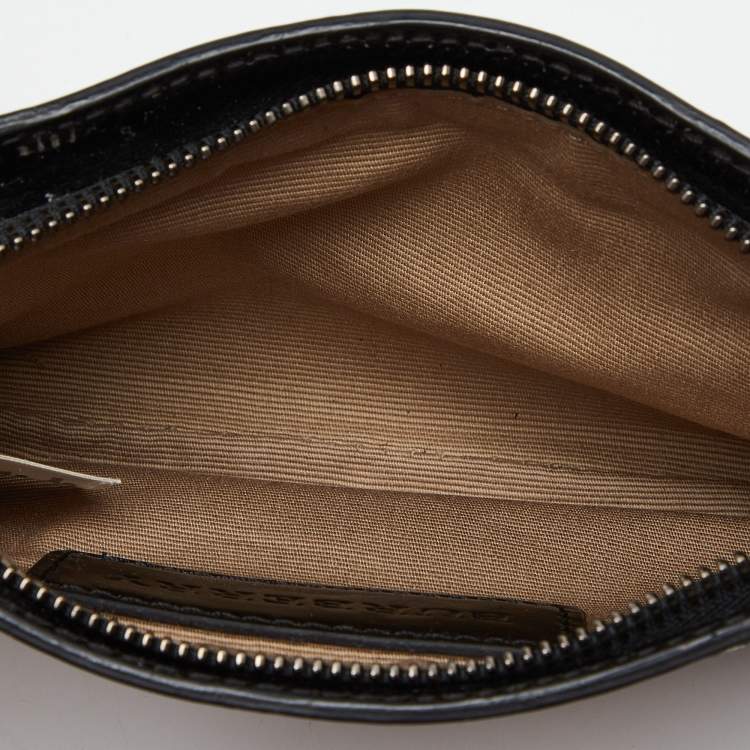 Pre Owned Burberry Black/Beige Super Nova Check PVC and Patent Leather Large Nickie Tote