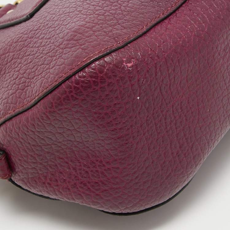 Pre Owned Burberry Purple Leather Orchard Bowler Bag
