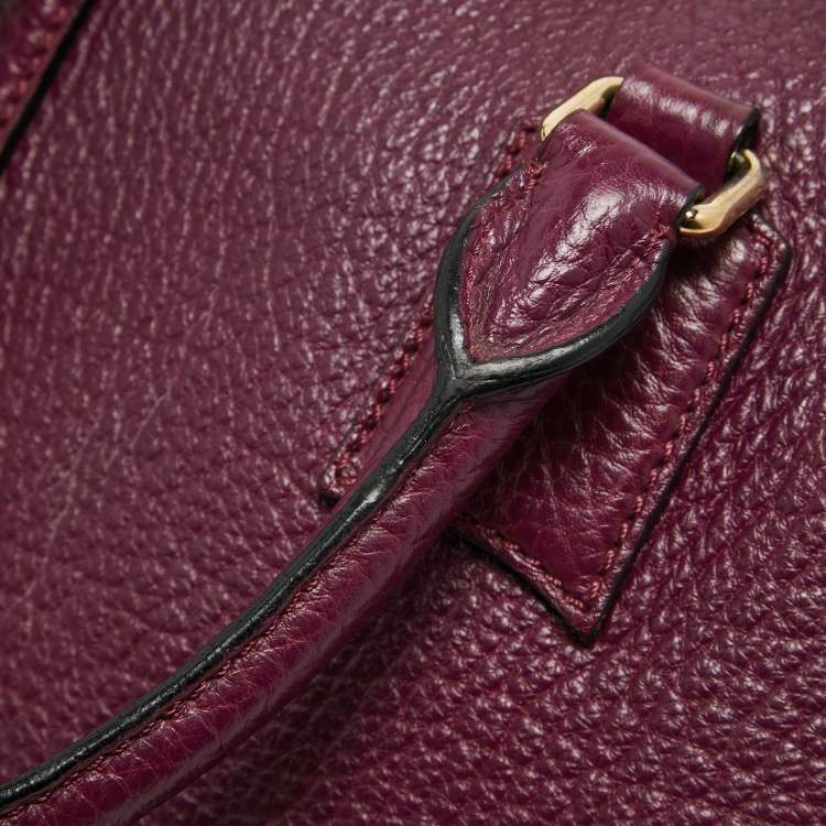 Pre Owned Burberry Purple Leather Orchard Bowler Bag