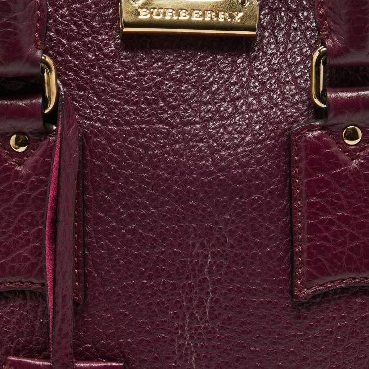 Pre Owned Burberry Purple Leather Orchard Bowler Bag
