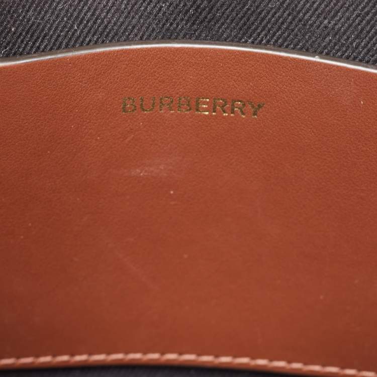Pre Owned Burberry Brown/Black Canvas Check Small Freya Tote 