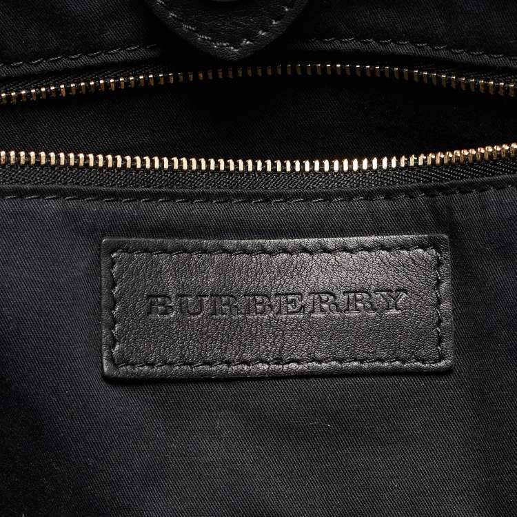 Pre Owned Burberry Black Leather Small Canterbury Tote