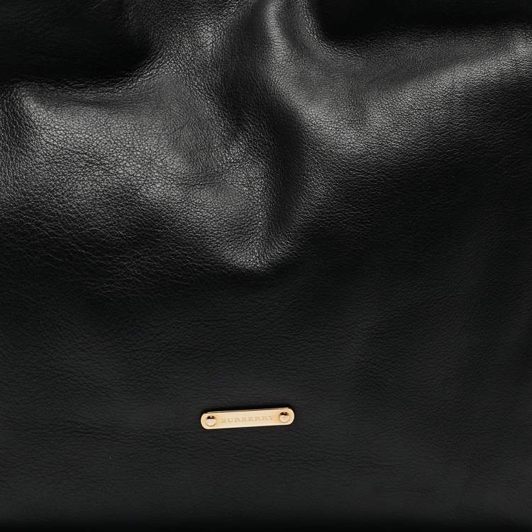 Pre Owned Burberry Black Leather Small Canterbury Tote