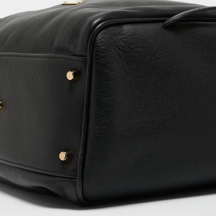 Pre Owned Burberry Black Leather Small Canterbury Tote