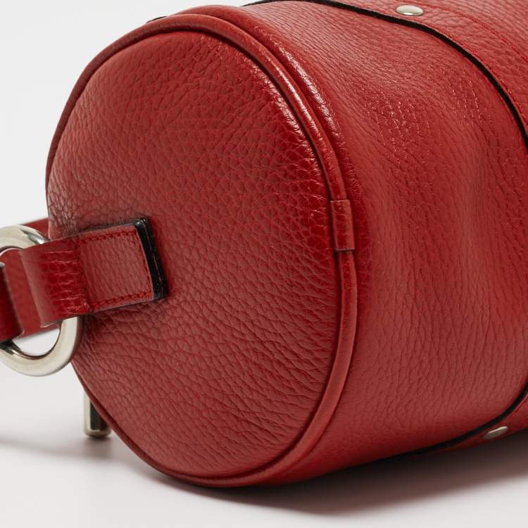 Pre Owned Burberry Red Leather Barrel Bag