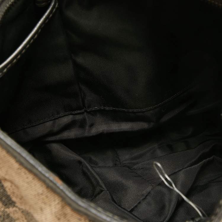 Pre Owned Burberry Grey Nova Check Lurex and Leather Fairby Hobo