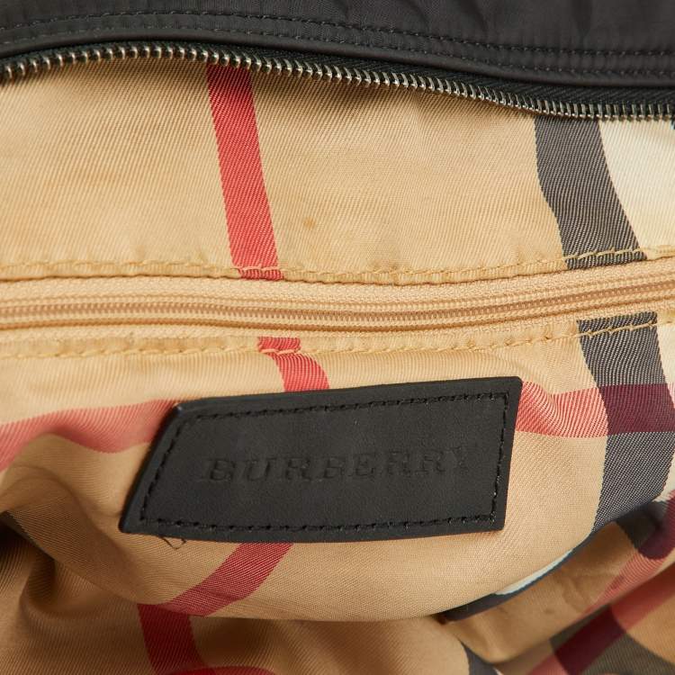 Pre Owned Burberry Black Nylon and Leather Buckleigh Tote