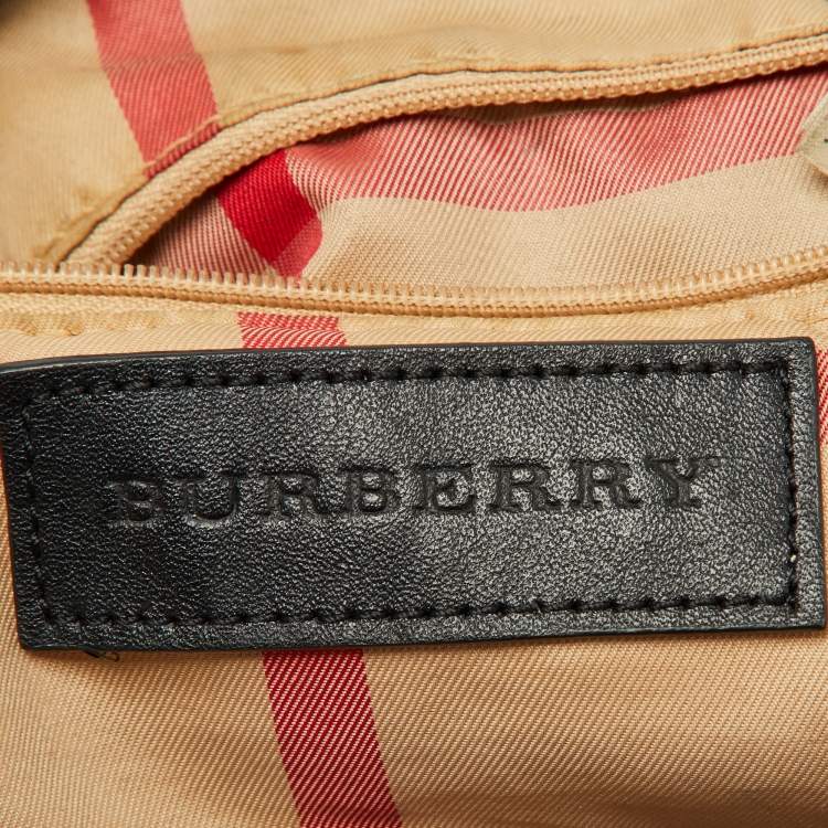 Pre Owned Burberry Black Nylon and Leather Buckleigh Tote